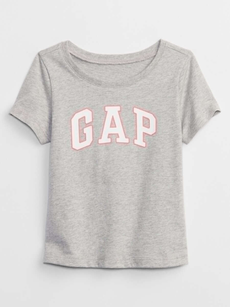 Remera Logo Gap Manga Corta Toddler Niña - Light Heather Grey B08 