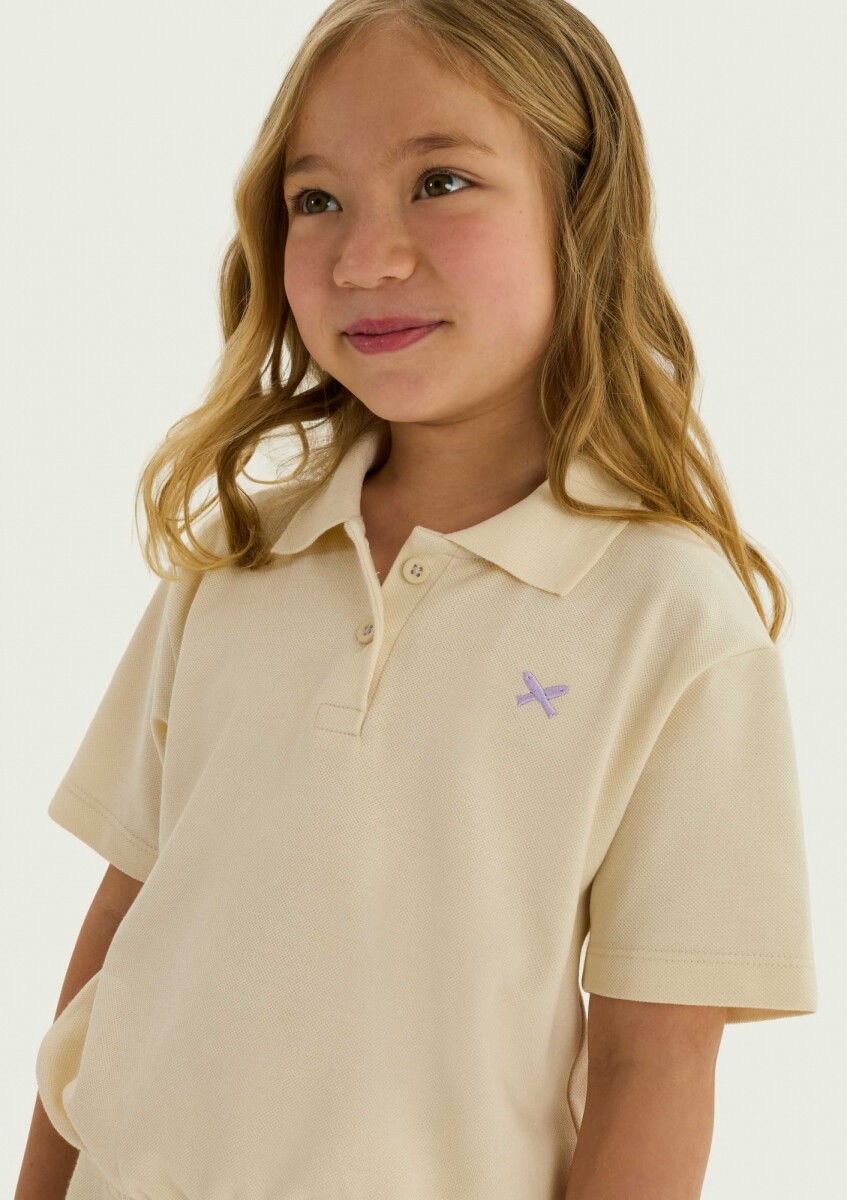 POLO OVERSIZED DE PIQUÉ - BEIGE 