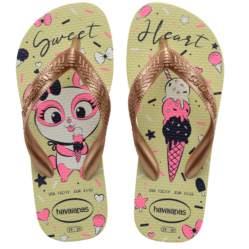 Sandalia de Niños Havaianas Kids Top Pets Amarillo Limón