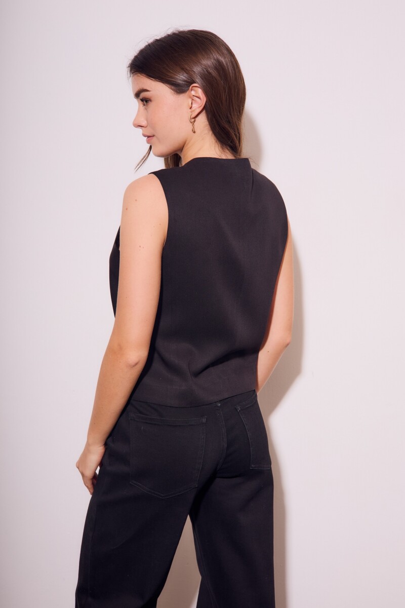 Chaleco Lino Negro