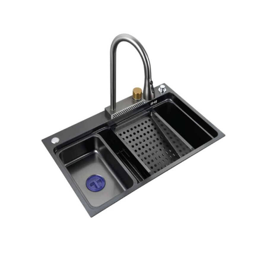 Pileta Simple Negra con Acc y Griferia 80 x 48 cm Pileta Simple Negra con Acc y Griferia 80 x 48 cm