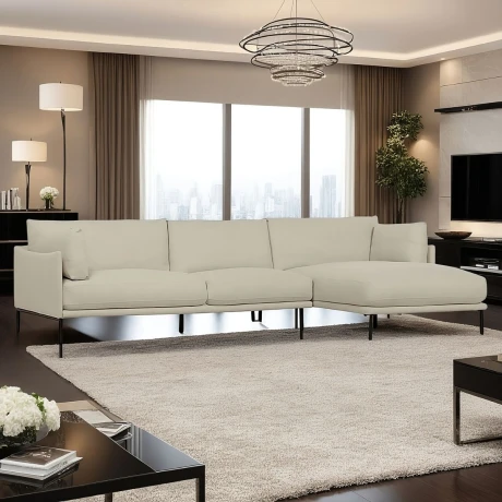 Sofá con chaise COSTA BEIGE - DERECHO