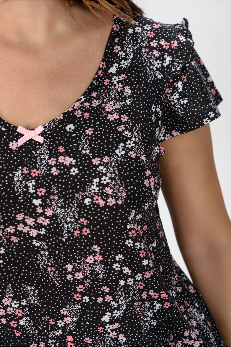 CAMISÓN ESTAMPADO NEGRO ESTAMPADO