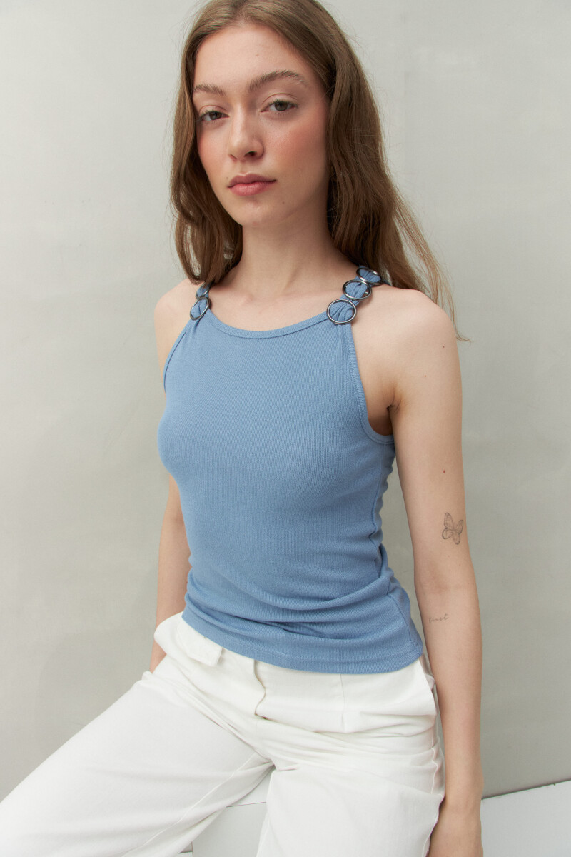 TOP LUCREACIA Azul Melange