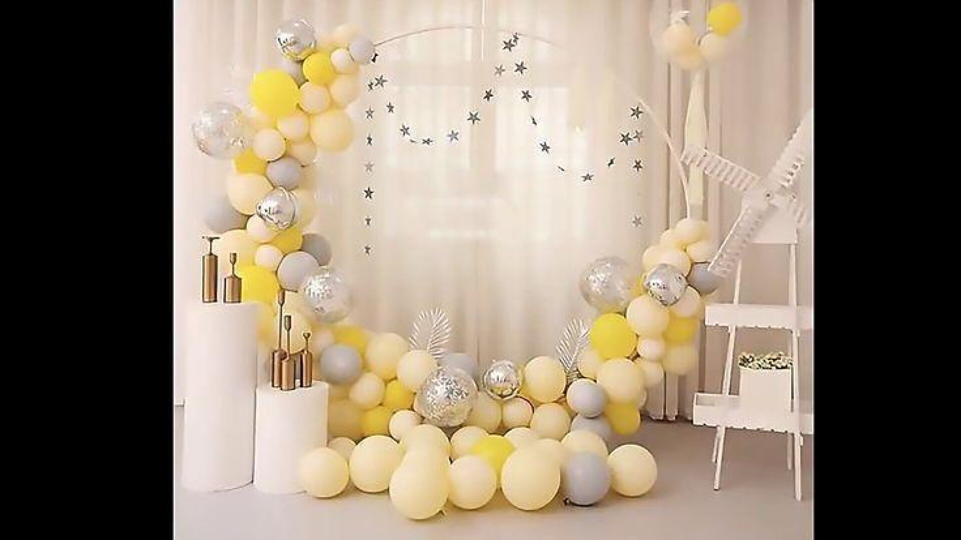 Medio Arco de globos Pastel - Amarillo 