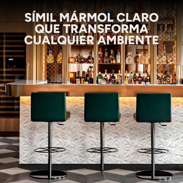 Revestimiento de Pared Panel 3D PVC 50x50Cm Marmol Claro X24 Formas Mármol Claro