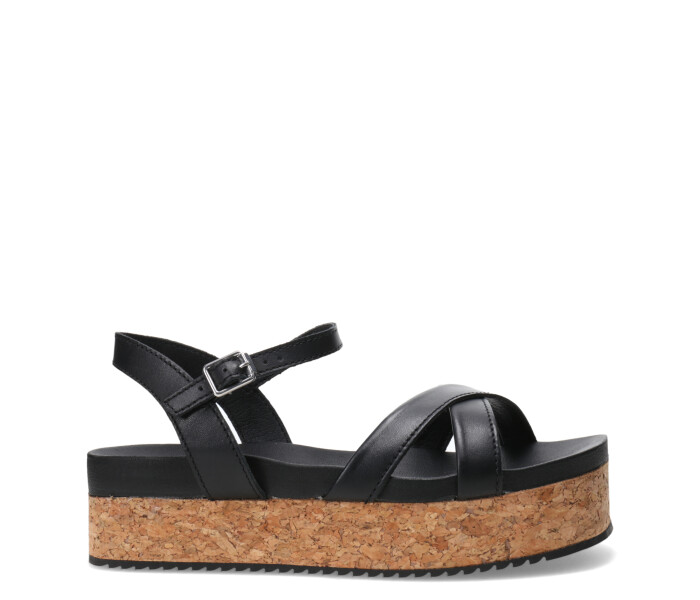 Sandalia con plataforma Preto