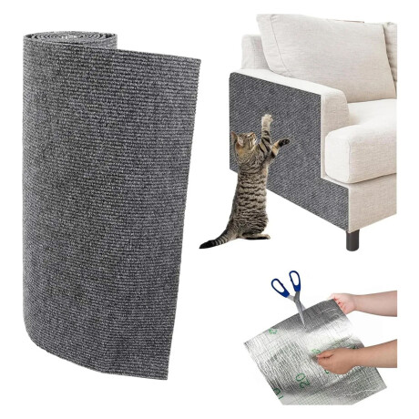 Rascador Gato Adhesivo 100x30cm Protector Muebles Sofá Pared Gris