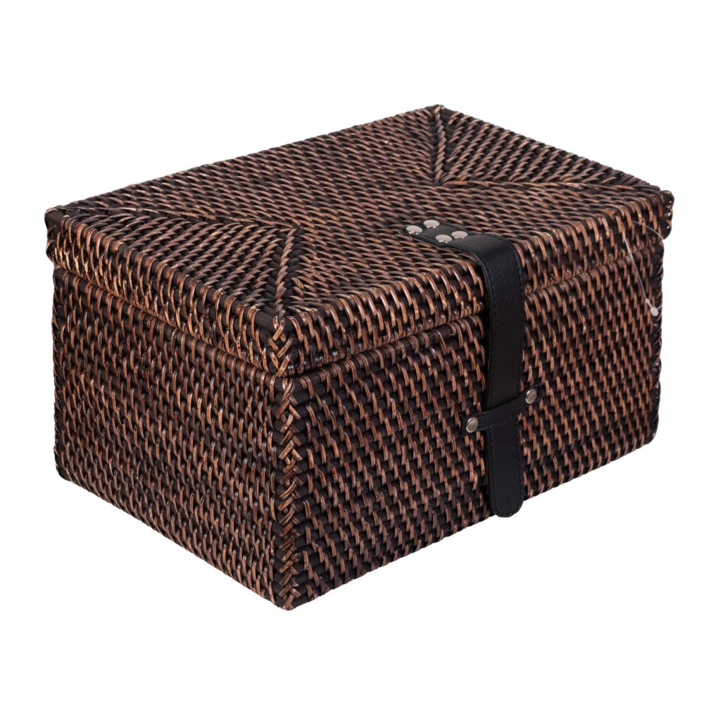 CAJA ORG RTB2477 RATTAN MARRON RTB2477, NATURAL/NEGRO
