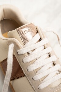 Zapatilla Combinada Cuero Nácar