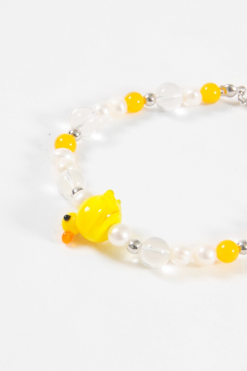 Pulsera piedra natural patito amarillo