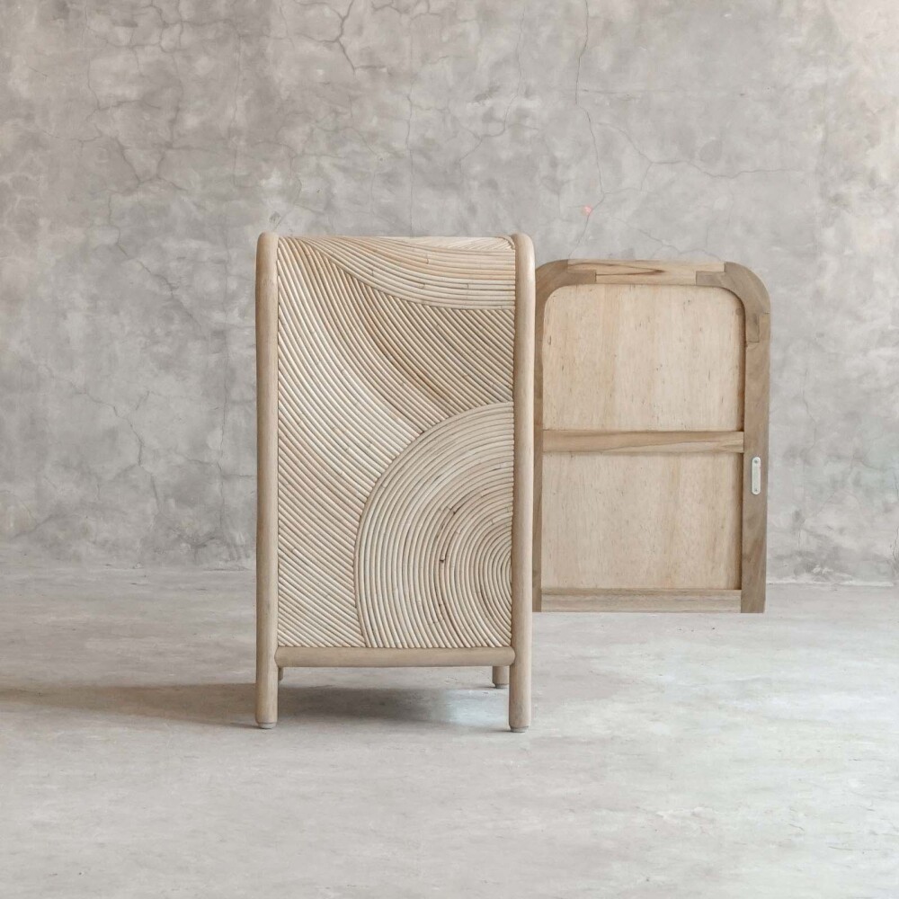 MESA DE LUZ RATTAN-Y-MADERA NATURAL-BEIGE TORONTO