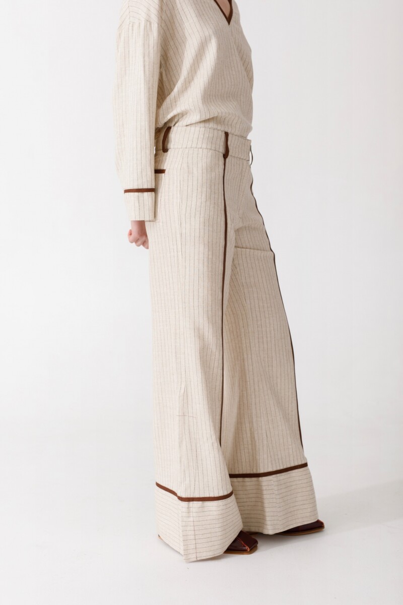 PANTALON COCO Rayas Beige