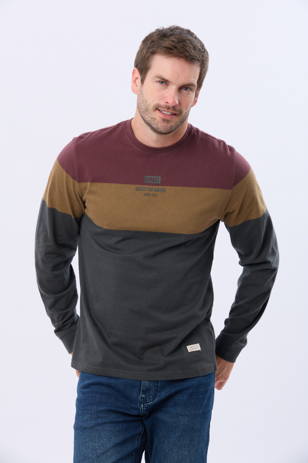 REMERA RAYADA DE ALGODÓN Gris