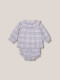 Vestido Smock Cuello Volante Azul Claro