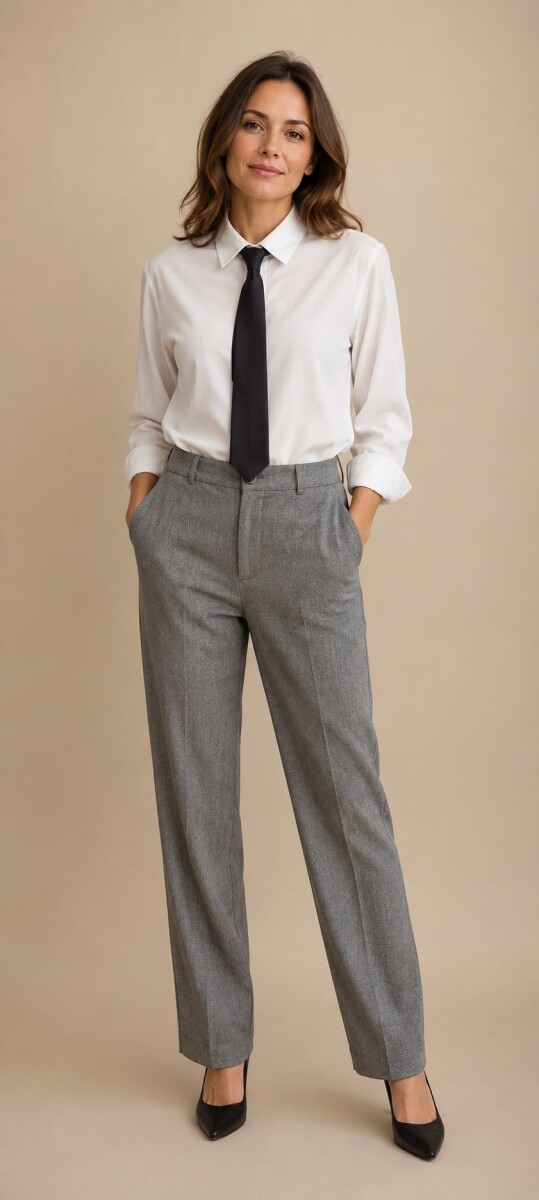PANTALON RAYAS - Gris 