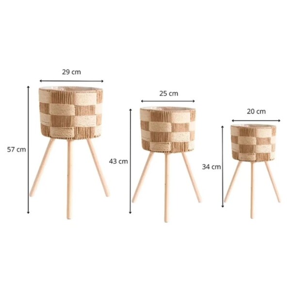 SET DE 3 PORTA MACETAS EN RATAN SET DE 3 PORTA MACETAS EN RATAN