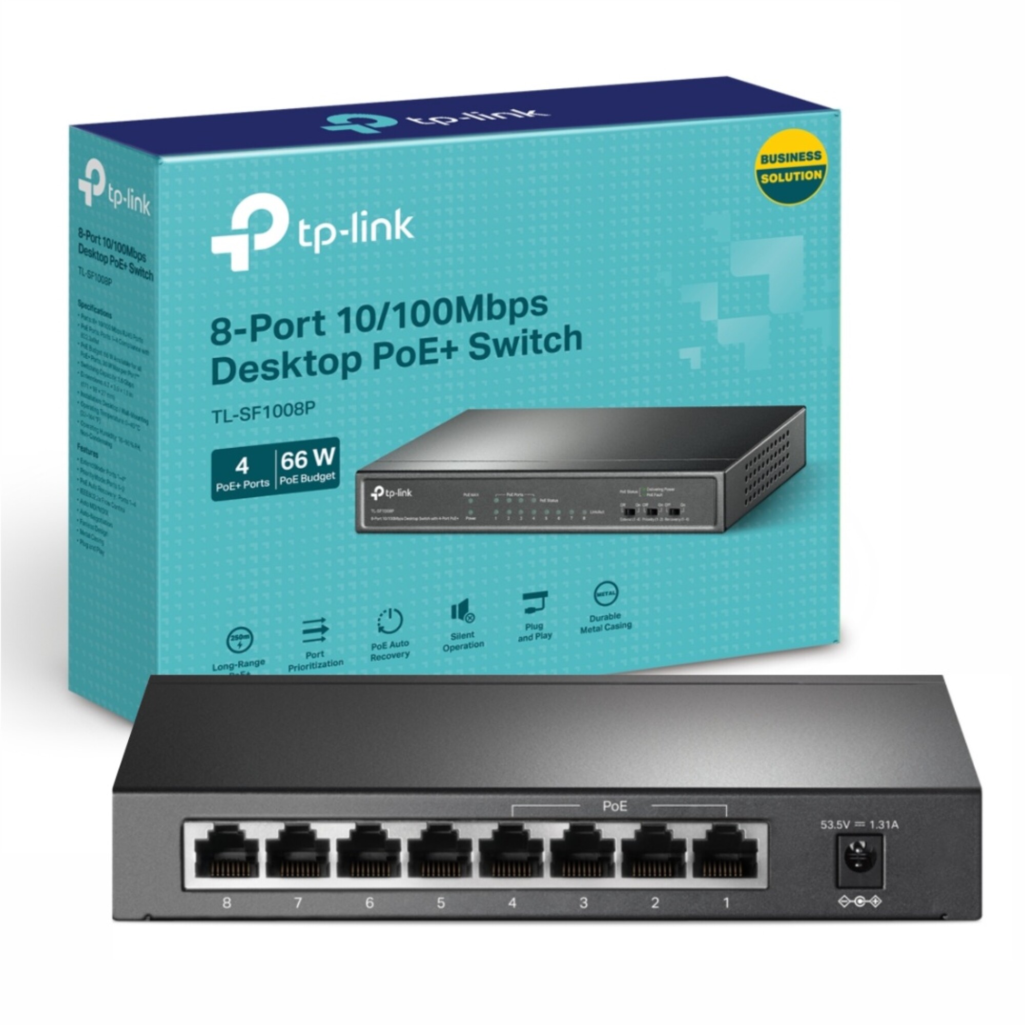TP-Link TL-SF1008P Switch PoE 8 Puertos