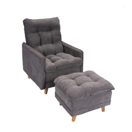 Poltrona Reclinable Con Puff Montreal Gris Poltrona Reclinable Con Puff Montreal Gris
