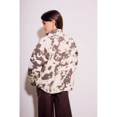 Campera Animal Print Vaca Marron