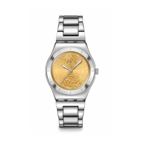 Reloj Swatch YLS236G Petal Swirl de Acero Inoxidable Amarillo