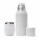 Kit Aqua de Termo 750Ml y Mate c/Tapa Acero Inox Doble Pared Blanco