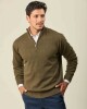 Buzo Lambswool Medio Cierre Verde