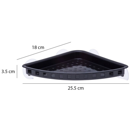 Organizador Esquinero c/Ventosa Práctica Ducha Baño Plástico Negro