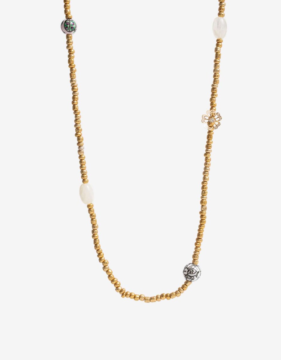 Collar Largo Beads - Dorado 