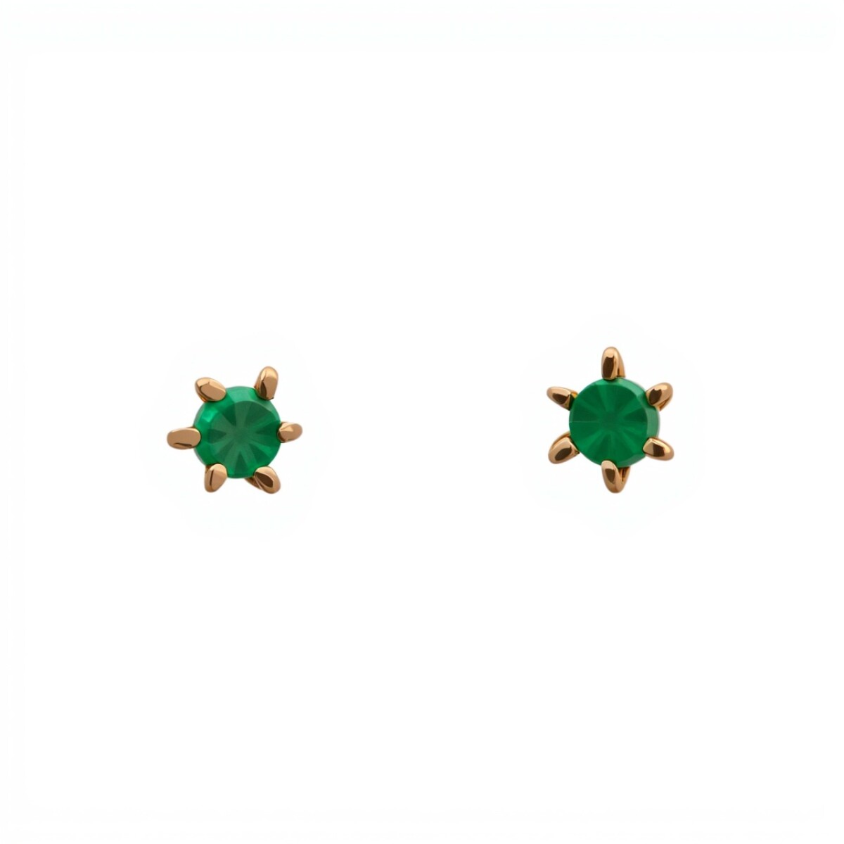 Caravanas Solitario Esmeralda en oro- Oro bajo - Esmeralda- CA8279 - conpiedra 