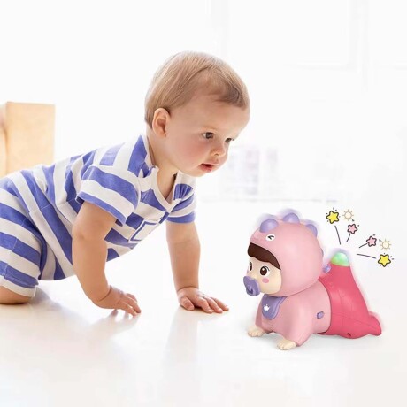 Muñeca Musical Bebé c/ Luz Juguete Estimulador Gateo Huanger Rosa