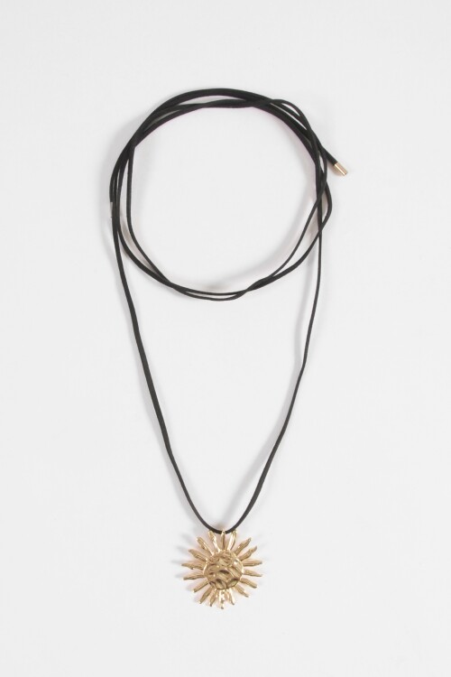 Collar cordón dije sol texture dorado