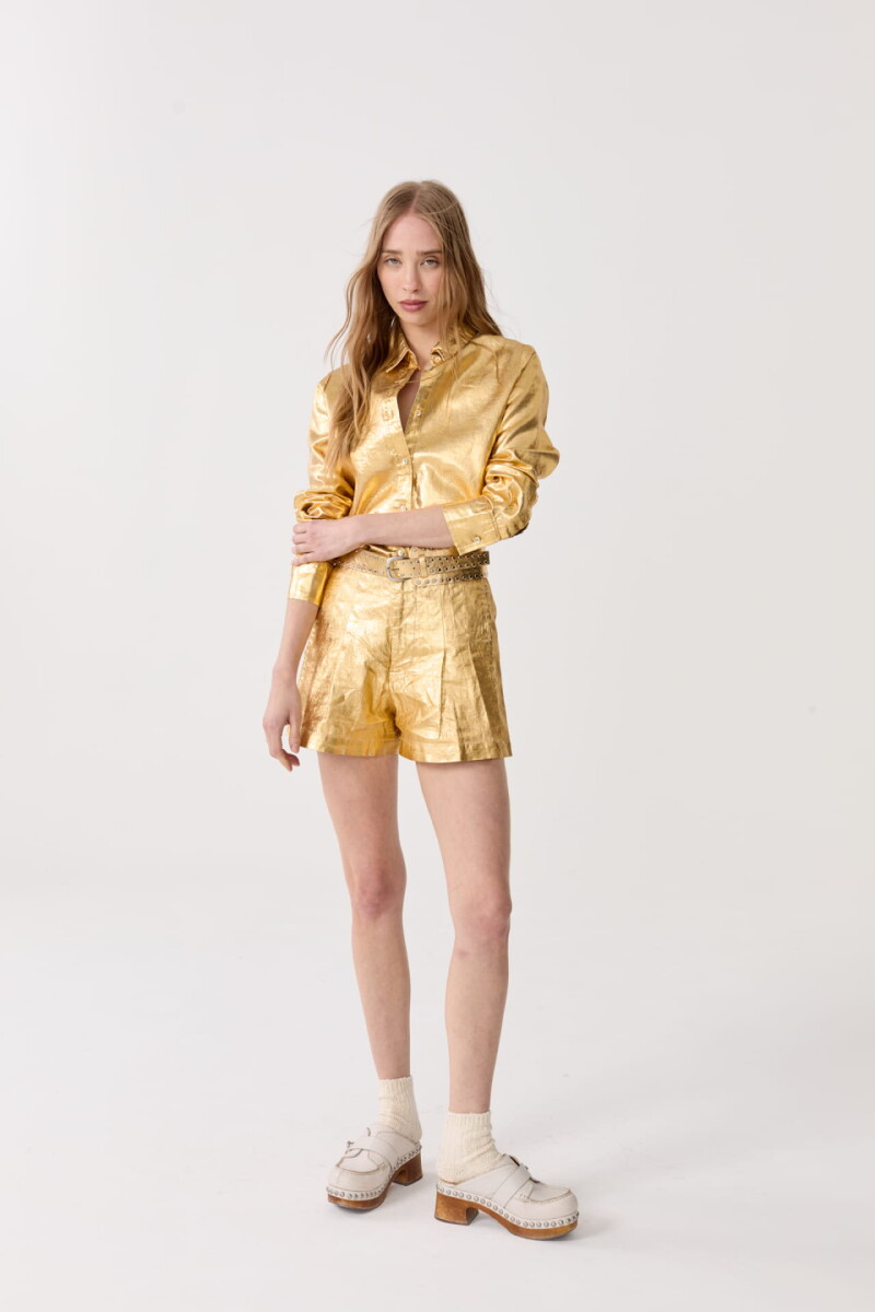 Short Frida en Lino Dorado