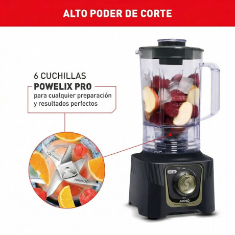 Licuadora Arno Power Max Autolock | Capacidad de 3.1Lts | Potencia de 1400w | 6 Cuchillas | Color negro. Licuadora Arno Power Max Autolock | Capacidad de 3.1Lts | Potencia de 1400w | 6 Cuchillas | Color negro.