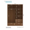 Ropero Demócrata 2 Puertas Corredizas y Espejo - Linea Fit Marron