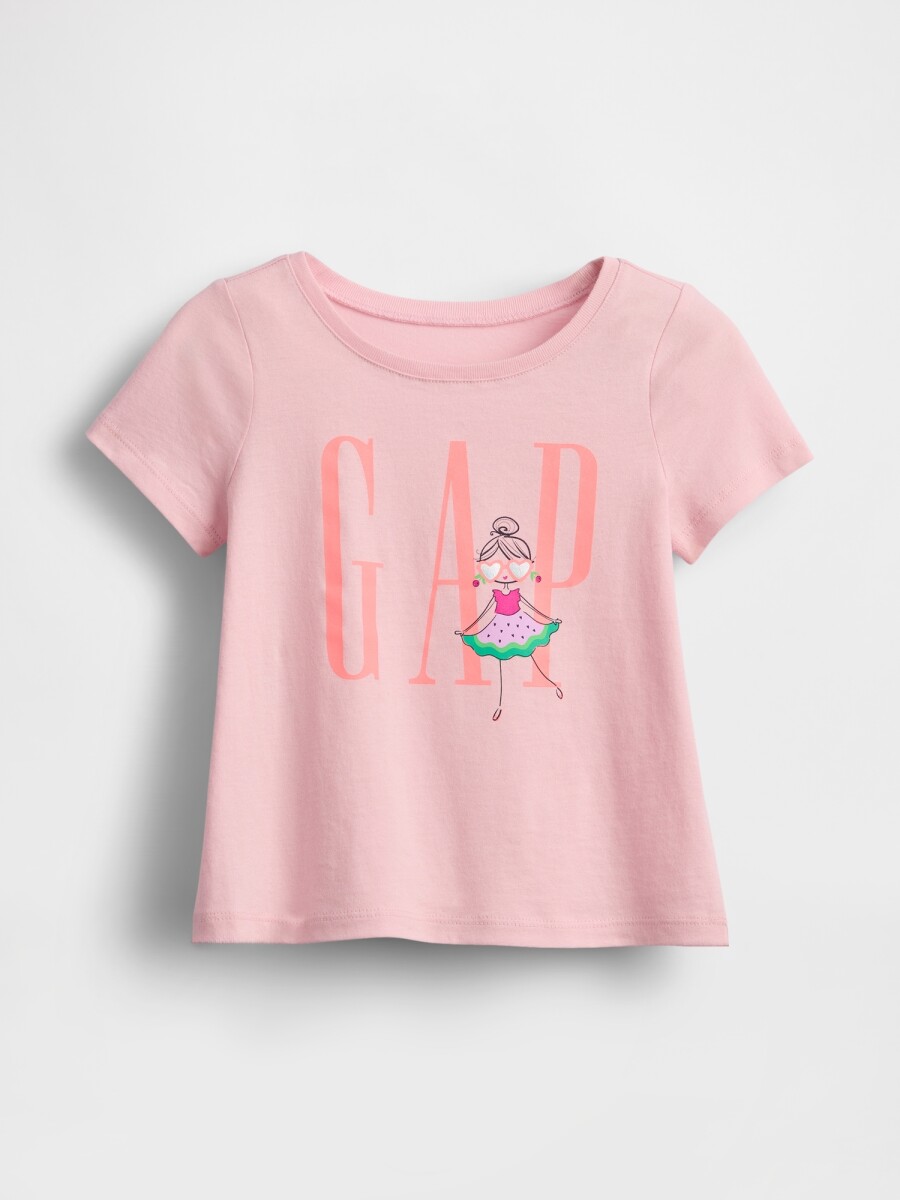 Remera Logo Gap Toddler Niña - Rose Mist 