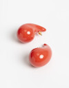 Aros Colgantes Cortos Color Aros Colgantes Gota Chunky - Rojo Cereza
