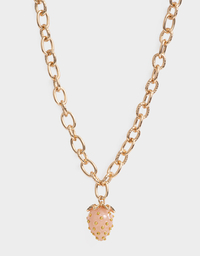 Collares Cortos Frutas Collar Con Dije Berry - Dorado