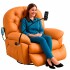 Sillón Masajeador Poltrona Con Control Remoto Y Soporte Para Celular NARANJA