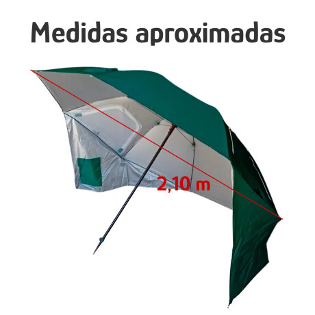 Sombrilla Tela Oxford Ventanas y Bolsillos Laterales Bolsa Verde