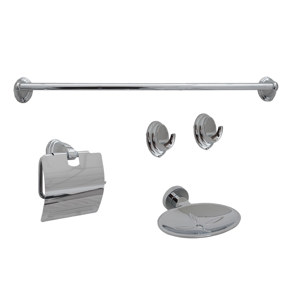 KIT DE ACCESORIOS MODELO BATH CROMO 5 PIEZAS Kit De Accesorios Modelo Bath Cromo 5 Piezas