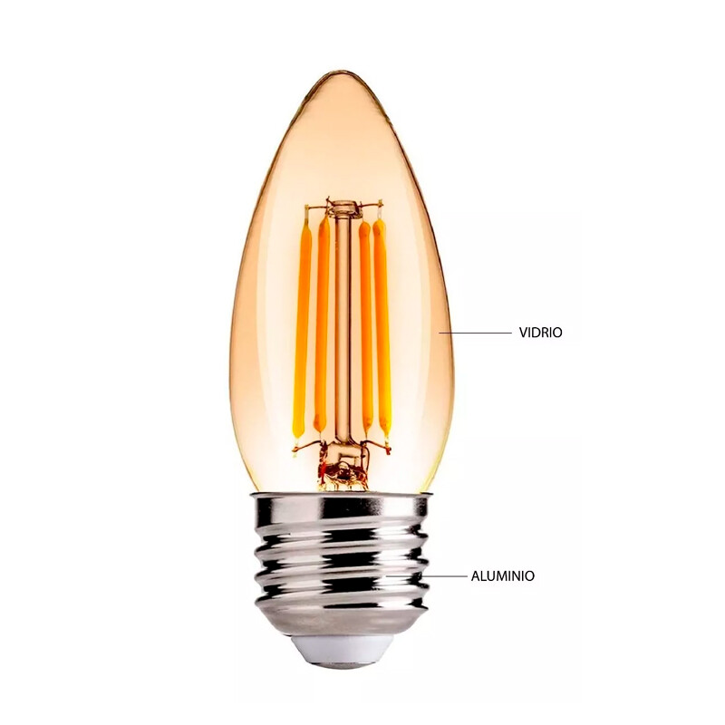 Lampara Filamento Led Vela C35 4W Ultra cálida Lampara Filamento Led Vela C35 4W Ultra cálida