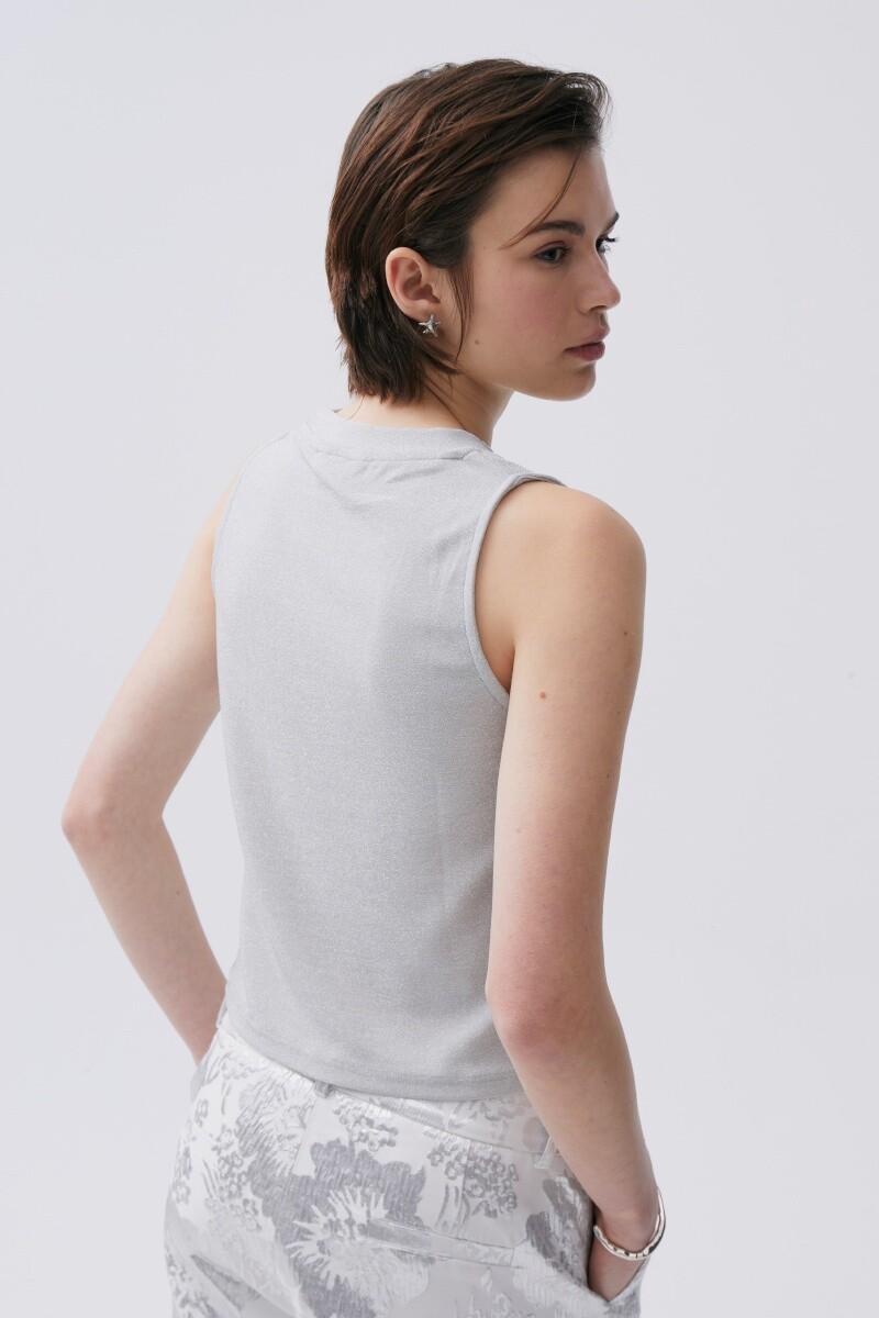 Top Lumina Plateado