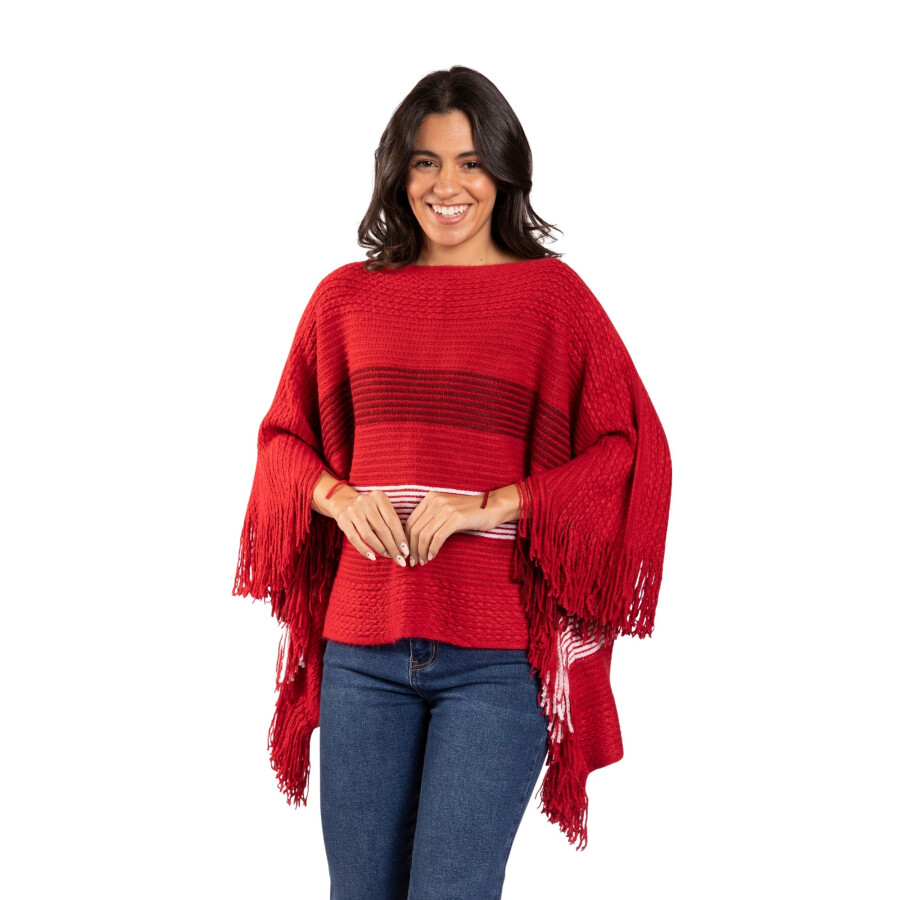 CHERRY PONCHO RED