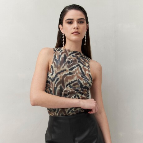 TOP SKINA Animal Print