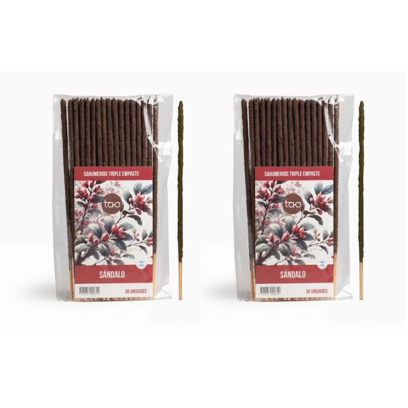 INCIENSO TAO TRIPLE EMPASTE SAGRADA MADRE - 2 PACK X30 Sándalo