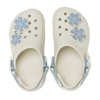Crocs Classic Clog Toddler Denim Flower Blanco