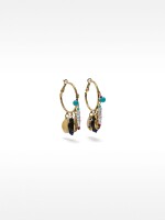 Aros Con Piedras Y Conchas multicolor