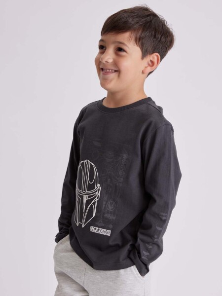 Remera estampada Gris Oscuro
