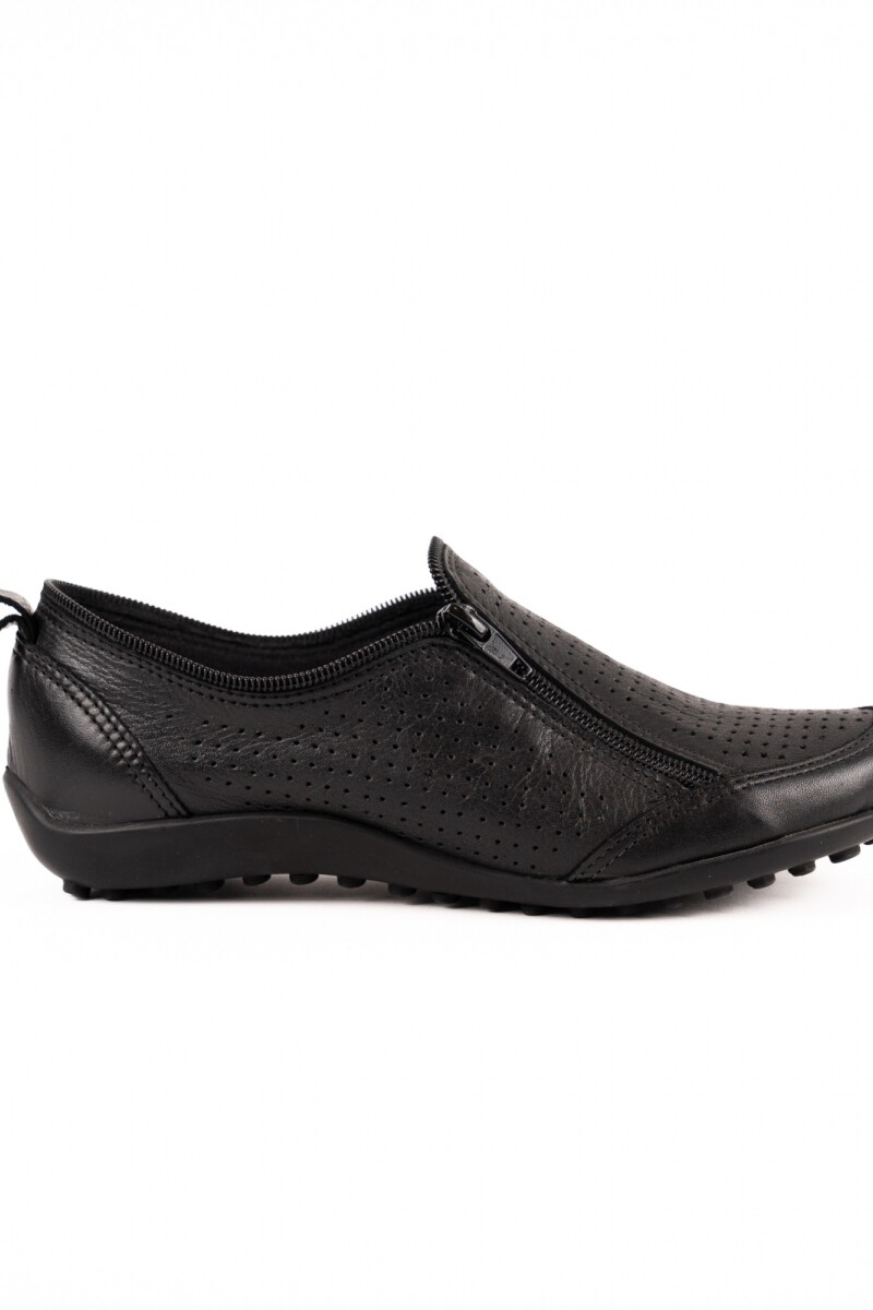 Zapato zipper calado Negro